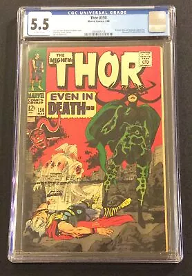 Buy THOR #150 Comic Book CGC 5.5 HELA 1968 Jack Kirby STAN LEE Mighty Thor Marvel • 118.58£