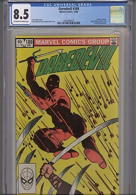 Buy Daredevil #189 CGC 8.5 OWW 1982 Marvel Frank Miller Black Widow Stone, Claw App • 29.53£