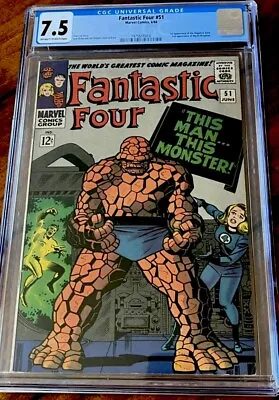 Buy Fantastic Four # 51 From 1966 1st Negative Zone CGC Graded 7.5 Very Fine • 236.61£