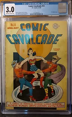 Buy Comic Cavalcade 14 Wonder Woman Green Lantern Flash Cgc 3.0 Ow-w Pages🔥🔑💎 • 440.29£