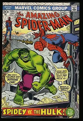 Buy Amazing Spider-Man #119 FN+ 6.5 Spider-Man Vs Incredible Hulk! Marvel 1973 • 75.26£