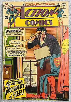 Buy Action Comics #371 (1969) Superman & Supergirl; “The President Of Steel!”; GD/VG • 7.96£