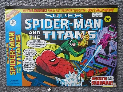 Buy Marvel UK  Spider Man And The Titans Comic #208 2nd February 1977 • 4£