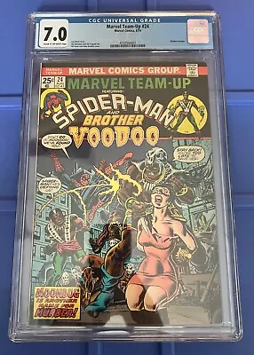 Buy Marvel Team-Up #24 CGC 7.0 Featuring Spider-Man & Brother Voodoo (1974) • 81.09£