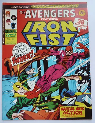Buy The Avengers #80 - Iron Fist Marvel Comics Group UK 29 March 1975 VF- 7.5 • 6.99£
