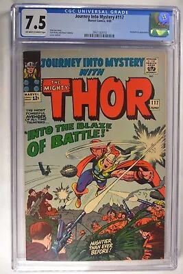 Buy Journey Into Mystery Thor  #117 CGC 7.5 Ow/w Enchantress App.  6/1965 • 217.74£