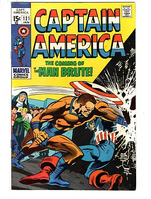 Buy Captain America #121 (1970) - Grade 8.0 - Cragg Man Brute - Black Panther Cameo! • 47.42£