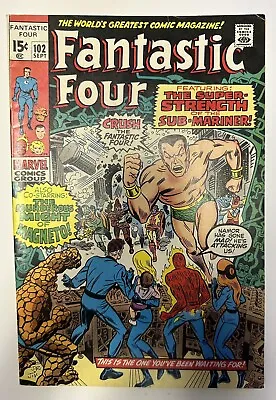 Buy (1970) THE FANTASTIC FOUR #102 SUB MARINER! MAGNETO! Jack Kirby! Stan Lee! • 23.65£