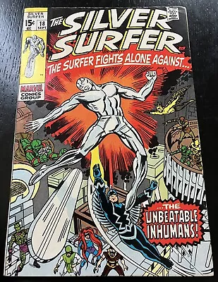 Buy Silver Surfer #18 | Marvel 1970 | Surfer Vs. Inhumans | Final Issue | VG/FN • 24.13£