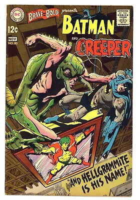 Buy Brave And The Bold 80 FVF N. Adams Hellgrammite! EARLY CREEPER APP! 1968 DC N748 • 30.75£