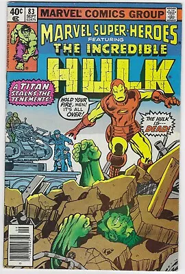 Buy Marvel Super Heroes 83 Vf 1977 Incredible Hulk 131 Superheroes 1967 Series Lb1 • 4£