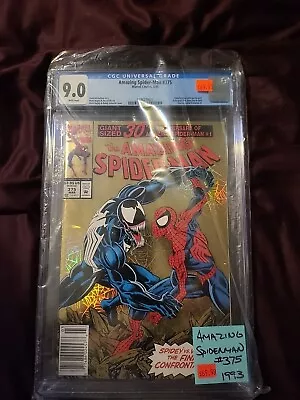Buy Amazing Spiderman #375, CGC 9.0 VF/NM Marvel 1993, Holo-Grafx Cover • 55.33£