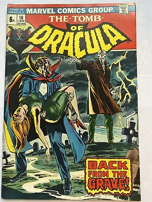 Buy THE TOMB OF DRACULA #16 Marvel Comics 1974 UK Price VF/VF- • 14.95£