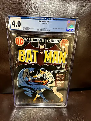 Buy Batman 243 CGC 4.0 Silver Age Ra's Al Ghul & Talia App, Neal Adams Cover DC 1972 • 102.48£