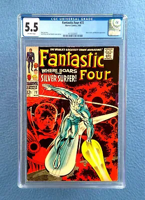 Buy Fantastic Four #72 Cgc 5.5 Fine- Marvel Comics Silver Surfer Silver Age Comic • 118.54£