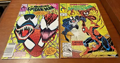Buy The Amazing Spider-Man #362 Newsstand & 363 Direct 2nd Carnage Lot Of 2 (1992) • 14.78£