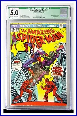 Buy Amazing Spider-Man #136 CGC Graded 5.0 Marvel 1974 Of White Pages Comic Book. • 108.85£