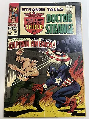 Buy Strange Tales Dr Strange Captain America Comic # 159 Aug 1967 Marvel Silver Age • 67.28£