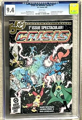Buy Crisis On Infinite Earths #1 CGC 9.4 White Page 1985 1st App Of Blue Beetle KEY! • 35.56£