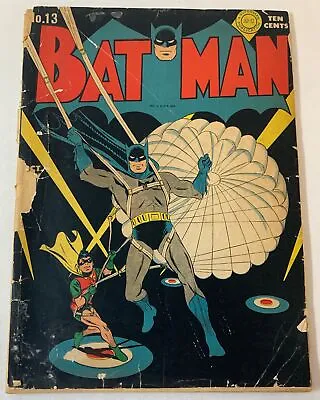 Buy 1942 DC Comics BATMAN #13 ~ Missing Back Cover, Front Cover Detached ~ The Joker • 397.13£