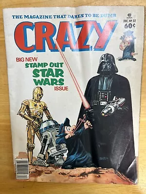 Buy CRAZY Magazine #32 December 1977 STAMP OUT STAR WARS ISSUE DARTH VADAR Cover • 2£