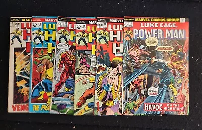 Buy LUKE CAGE HERO FOR HIRE #2, 4, 10, 14, 16, 18 (Marvel Comics 1972) AVG G/VG • 39.53£