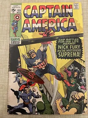 Buy Captain America 123 (1970) - 1st Appearance Of Suprema - Stan Lee & Colan - NAVY • 6.32£