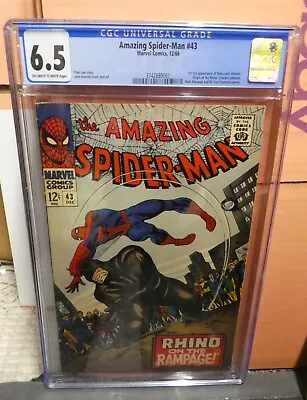 Buy Marvel Comics Amazing Spiderman Cgc 6.5 42 1966 1st App Mary Jane Watson Rhino • 499.99£