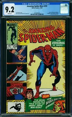 Buy AMAZING SPIDER-MAN  #259 CGC  NM9.2  High Grade!  White Pages   3919209010 • 52.81£