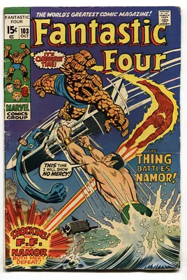 Buy FANTASTIC FOUR #103 --1970--SUBBY/THING--JACK KIRBY--MARVEL--vg • 24.39£