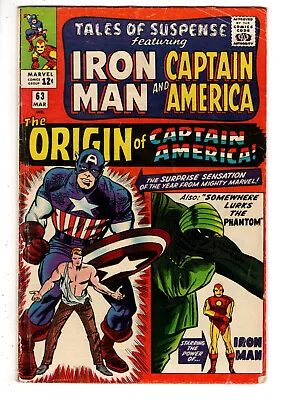 Buy Tales Of Suspense #63 (1965) - Grade 5.0 - 1st Silver Age Origin Captain America • 79.03£
