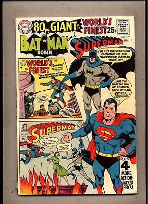 Buy WORLD'S FINEST #179_NOV 1968_FINE_BATMAN_SUPERMAN_SILVER AGE 80 Pg GIANT_(G52)! • 0.99£