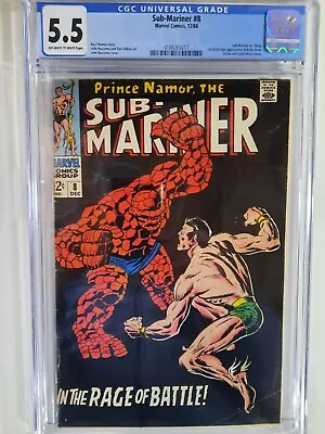 Buy Sub Mariner #8  Cgc 5.5  Off White-white Pages • 119.49£