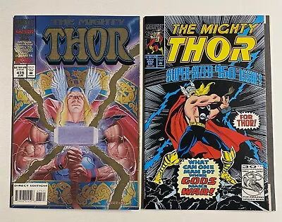 Buy THE MIGHTY THOR  #450 ( Flip Book ),  #475 - Embossed Cover ( Lot Of 2 Comics ) • 3.96£