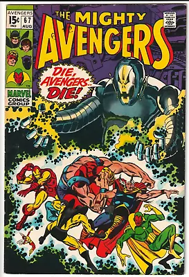 Buy Avengers #67 1969 Marvel Comics 5.5 FN- KEY !ST ULTRON COVER SAL BUSCEMA • 19.19£