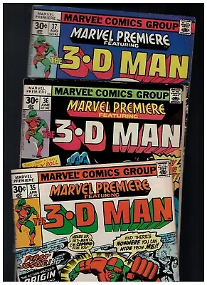 Buy Marvel Premiere 35, 36, 37 - The 3-d Man (1977) Marvel -skrulls - Ships Free • 16.05£