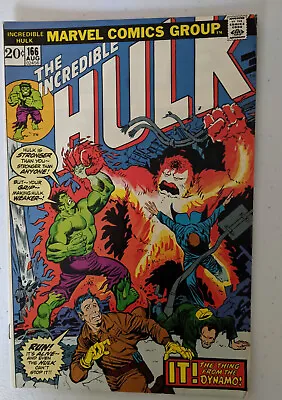 Buy Incredible Hulk #166 (1973) Hawkeye, Bronze Age Marvel Comic, VFN+ • 24.13£