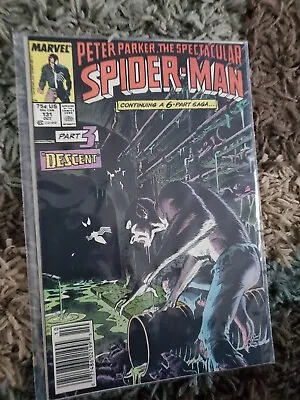 Buy 1987 Peter Parker The Spectacular Spider-Man 131 Newsstand Kraven Dies Pt3 ~ VF+ • 9.46£