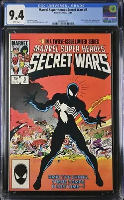 Buy CGC 9.4 Marvel Super-Heroes Secret Wars #8 White Pages - 1st App. Symbiote Suit • 177.38£