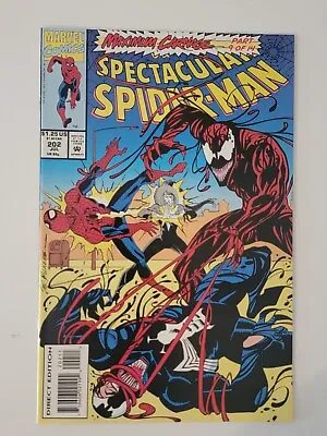 Buy Spectacular Spider-man #202 Marvel Comics 1993 Maximum Carnage Venom 9 • 5.59£