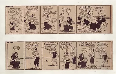 Buy Popeye By Sims & Zaboly - 27 Large 5 Column Comic Strips - Complete January 1946 • 5.51£