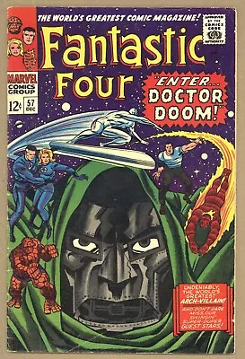 Buy Fantastic Four 57 VGF Doom Steals Surfer's Power Inhumans 1966 Marvel Comic U302 • 79.94£