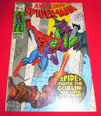 Buy Amazing Spider Man 97# 1971 Bronze Age - Spiderman Fights The Green Goblin. Cent • 84.99£