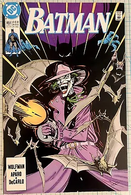 Buy Batman #451 NM Classic Norm Breyfogle Cover 1990 DC Comics • 7.99£