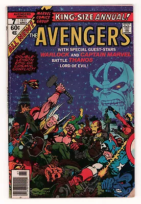 Buy Avengers Annual #7 DEATH OF WARLOCK, THANOS, JIM STARLIN Marvel 1977 VG • 14.39£