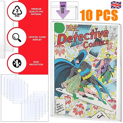 Buy 10 X Current Size Comic Book Toploader Comic Protection Case PVC Holder Rigid  • 24.99£