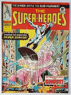Buy The Superheroes #11, Uk Marvel Comic 1975, Reprints Silver Surfer #8 • 6.25£