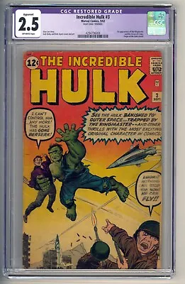 Buy Incredible Hulk #3 Sept 1962 Marvel CGC 2.5 Off-White Pages Apparent. Origin. • 374.50£
