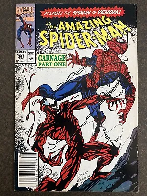 Buy Amazing Spider-man 361 1st Carnage Newsstand Variant 1992 Bagley Venom Mcu Movie • 74.95£
