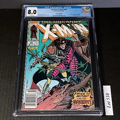 Buy X-MEN #266 CGC 8.0 WHITE PAGES   1ST FULL APPEARANCE OF GAMBIT  Newstand Ed • 134.24£